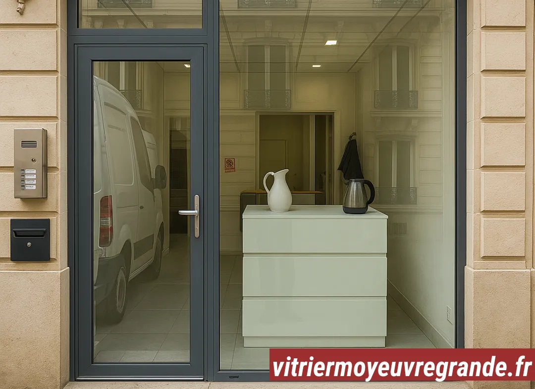 Façade vitrine de magasin en aluminium sur mesure à Moyeuvre-Grande